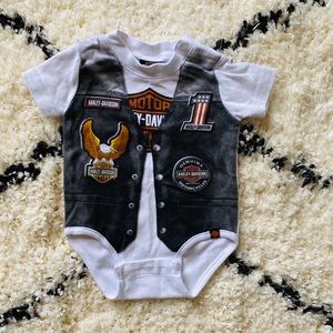 0-3 Month Harley-Davidson onesie